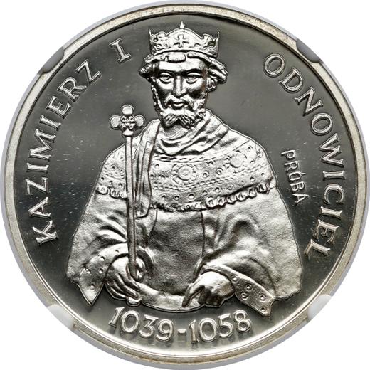 Reverso Pruebas 200 eslotis 1980 MW "Casimiro I el Restaurador" Plata - valor de la moneda de plata - Polonia, República Popular
