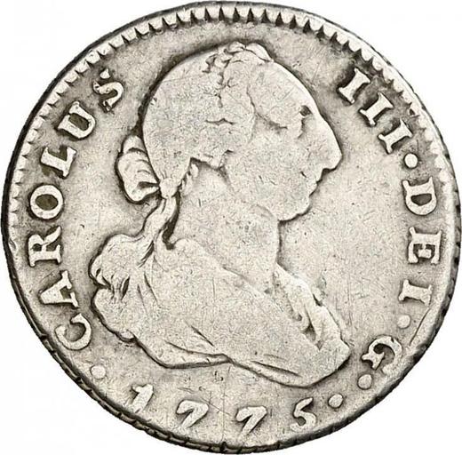 Аверс монеты - 1 реал 1775 года M PJ - цена серебряной монеты - Испания, Карл III