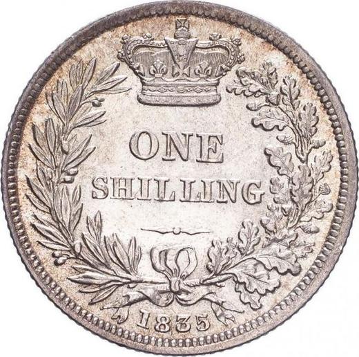 Реверс монеты - 1 шиллинг 1835 года WW - цена серебряной монеты - Великобритания, Вильгельм IV