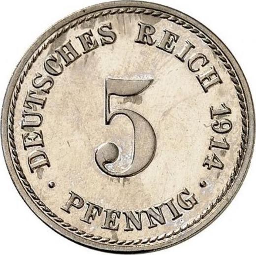 Аверс монеты - 5 пфеннигов 1914 года A "Тип 1890-1915" - цена  монеты - Германия, Германская Империя