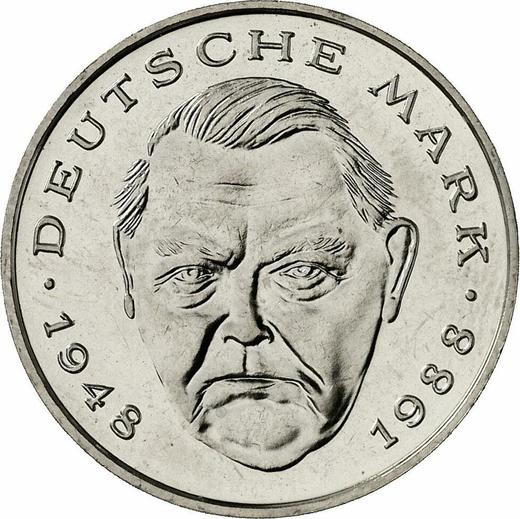 Obverse 2 Mark 1995 D "Ludwig Erhard" -  Coin Value - Germany, FRG