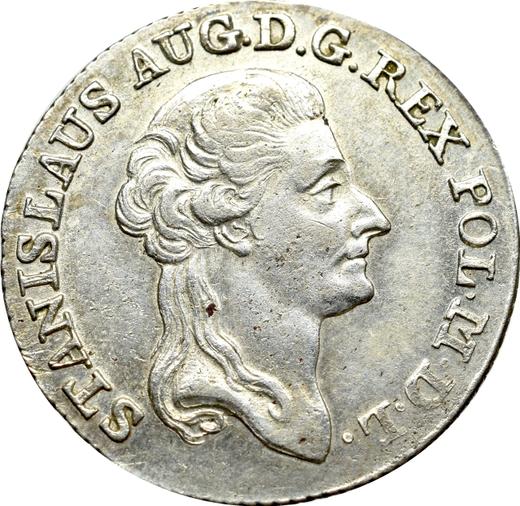 Аверс монеты - Злотовка (4 гроша) 1787 года EB - цена серебряной монеты - Польша, Станислав II Август