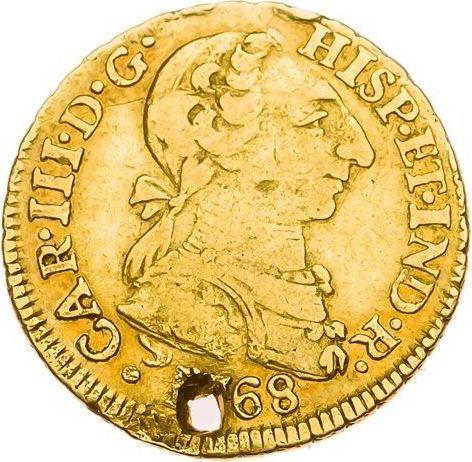 Awers monety - 1 escudo 1768 Mo MF - cena złotej monety - Meksyk, Karol III