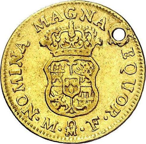 Реверс монеты - 1 эскудо 1752 года Mo MF - цена золотой монеты - Мексика, Фердинанд VI