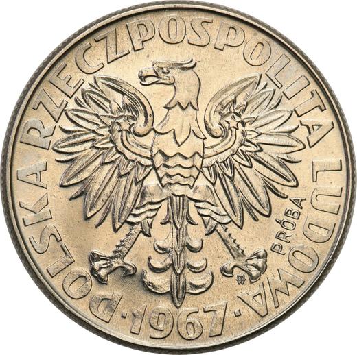 Аверс монеты - Пробные 10 злотых 1967 года MW JMN "Мария Склодовская-Кюри" Никель - цена  монеты - Польша, Народная Республика