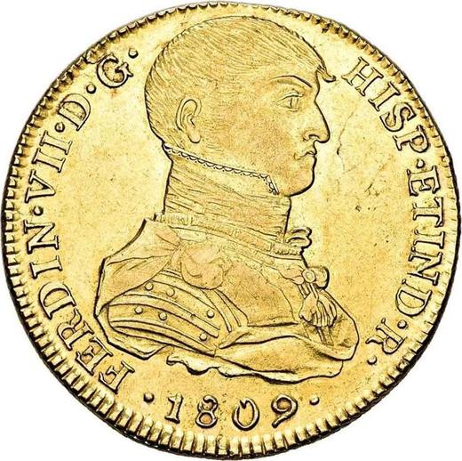Аверс монеты - 8 эскудо 1809 года JP - цена золотой монеты - Перу, Фердинанд VII