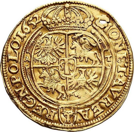 Rewers monety - Dukat 1652 AT "Popiersie w koronie" - cena złotej monety - Polska, Jan II Kazimierz