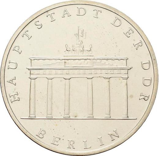 Anverso 5 marcos 1981 A "La Puerta de Brandeburgo" - valor de la moneda  - Alemania, República Democrática Alemana (RDA)