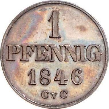 Реверс монеты - Пробный 1 пфенниг 1846 года CvC - цена  монеты - Брауншвейг-Вольфенбюттель, Вильгельм