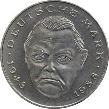 Obverse 2 Mark 1997 F "Ludwig Erhard" -  Coin Value - Germany, FRG