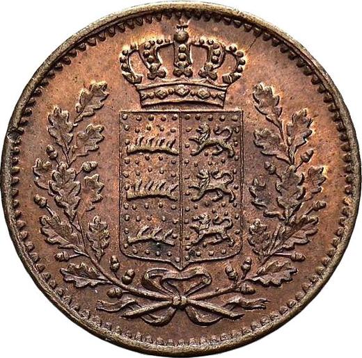 Anverso 1/4 Kreuzer 1842 - valor de la moneda  - Wurtemberg, Guillermo I