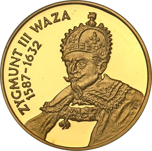Reverso 100 eslotis 1998 MW ET "Segismundo III Vasa" - valor de la moneda de oro - Polonia, República moderna