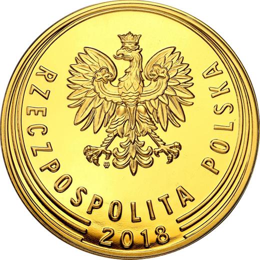 Аверс монеты - 1 злотый 2018 года "100 лет независимости Польши" - цена золотой монеты - Польша, III Республика после деноминации
