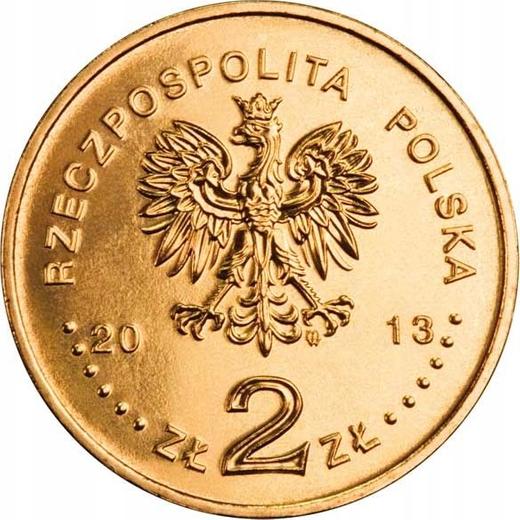 Аверс монеты - 2 злотых 2013 года MW "100 лет Польскому театру в Варшаве" - цена  монеты - Польша, III Республика после деноминации
