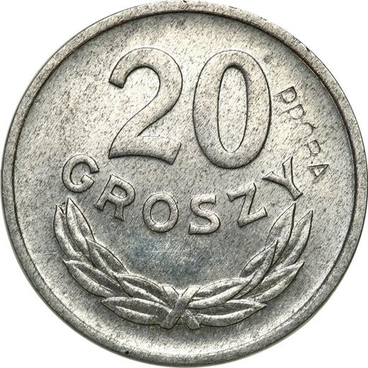 Reverso Pruebas 20 groszy 1949 Aluminio - valor de la moneda  - Polonia, República Popular