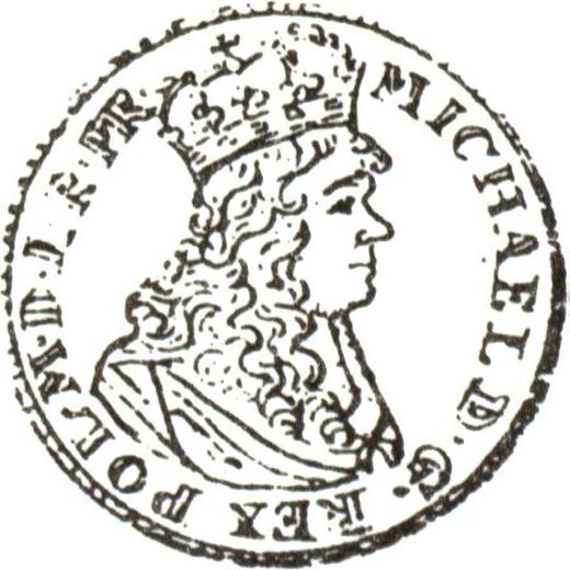 Anverso Ducado 1671 CS "Elbląg" - valor de la moneda de oro - Polonia, Miguel Korybut