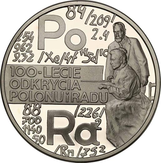 Reverso 20 eslotis 1998 MW RK "100 aniversario del descubrimiento del radio y polonio" - valor de la moneda de plata - Polonia, República moderna