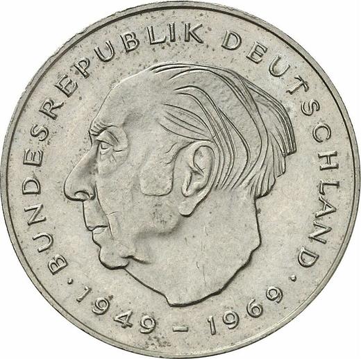 Аверс монеты - 2 марки 1986 года G "Теодор Хойс" - цена  монеты - Германия, ФРГ