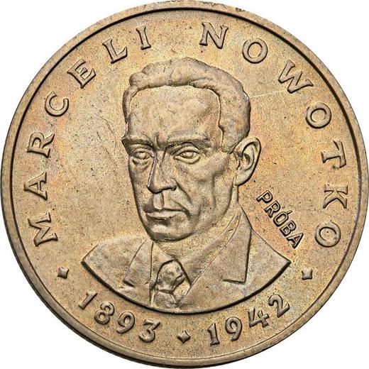 Anverso Pruebas 20 eslotis 1974 MW "Marceli Nowotko" Cuproníquel - valor de la moneda  - Polonia, República Popular
