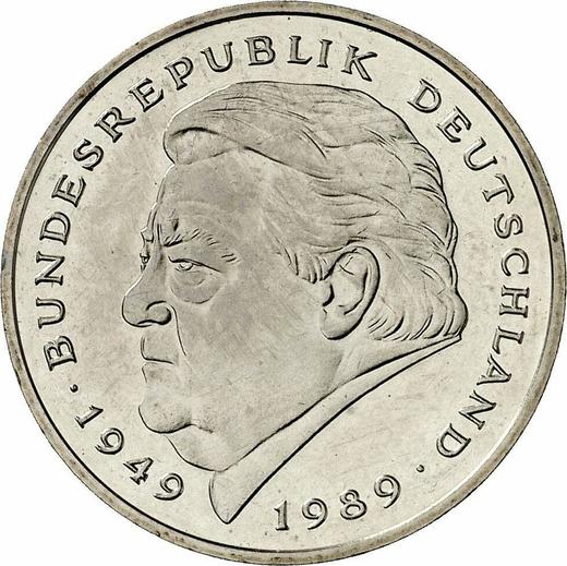 Аверс монеты - 2 марки 1995 года D "Франц Йозеф Штраус" - цена  монеты - Германия, ФРГ