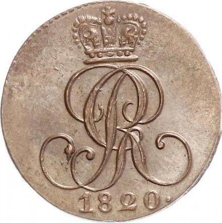 Аверс монеты - 1 пфенниг 1820 года C - цена  монеты - Ганновер, Георг III