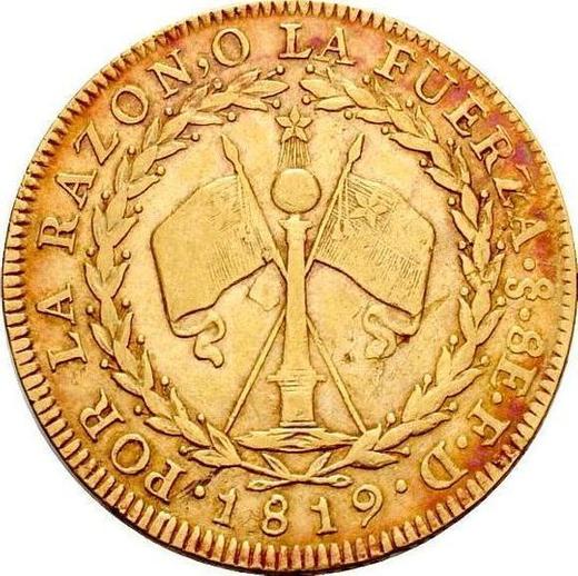 Reverso 8 escudos 1819 So FD - valor de la moneda de oro - Chile, República