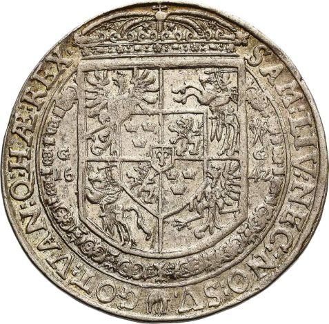 Реверс монеты - Талер 1642 года GG - цена серебряной монеты - Польша, Владислав IV