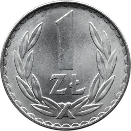 Reverso 1 esloti 1975 - valor de la moneda  - Polonia, República Popular