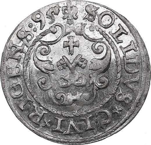 Реверс монеты - Шеляг 1595 года "Рига" - цена серебряной монеты - Польша, Сигизмунд III Ваза
