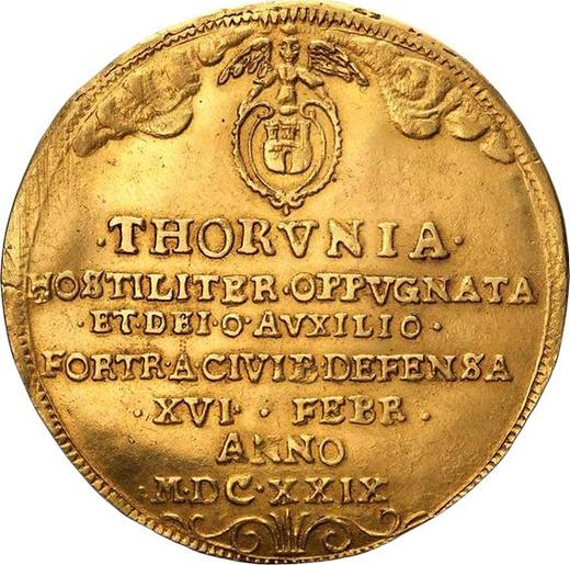 Реверс монеты - 5 дукатов 1629 года "Осада Торуня" - цена золотой монеты - Польша, Сигизмунд III Ваза