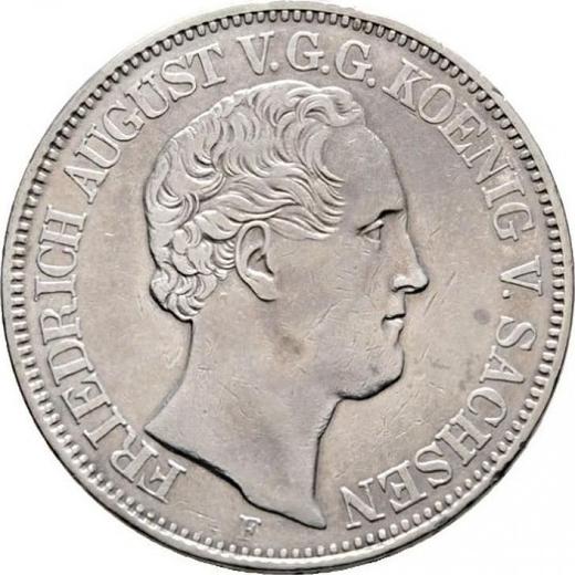Obverse Thaler 1848 F "Mining" - Silver Coin Value - Saxony-Albertine, Frederick Augustus II