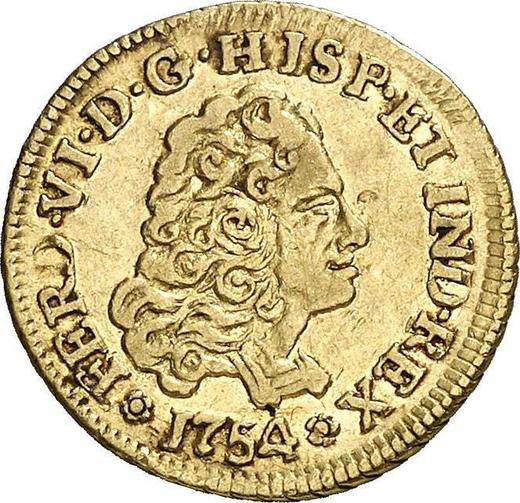 Anverso 1 escudo 1754 So J - valor de la moneda de oro - Chile, Fernando VI