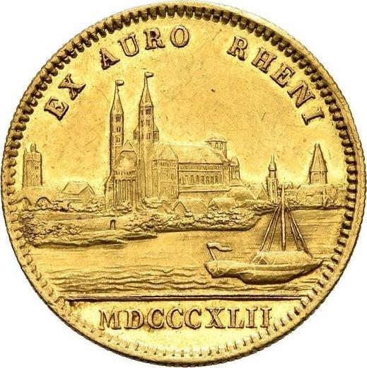 Rewers monety - Dukat MDCCCXLII (1842) - cena złotej monety - Bawaria, Ludwik I