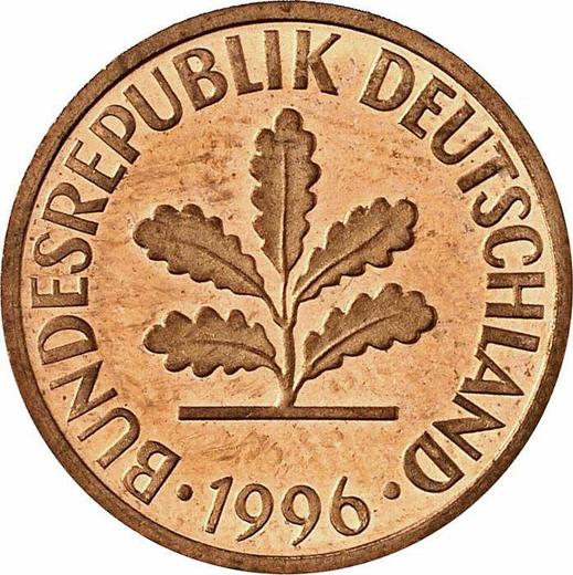 Реверс монеты - 2 пфеннига 1996 года G - цена  монеты - Германия, ФРГ