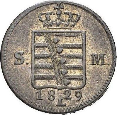 Аверс монеты - 1 крейцер 1829 года L "Тип 1828-1830" - цена серебряной монеты - Саксен-Мейнинген, Бернгард II