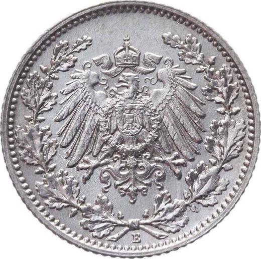 Reverso Medio marco 1917 E "Tipo 1905-1919" - valor de la moneda de plata - Alemania, Imperio alemán