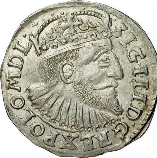 Аверс монеты - Трояк (3 гроша) 1595 года IF SC VI "Быдгощский монетный двор" - цена серебряной монеты - Польша, Сигизмунд III Ваза