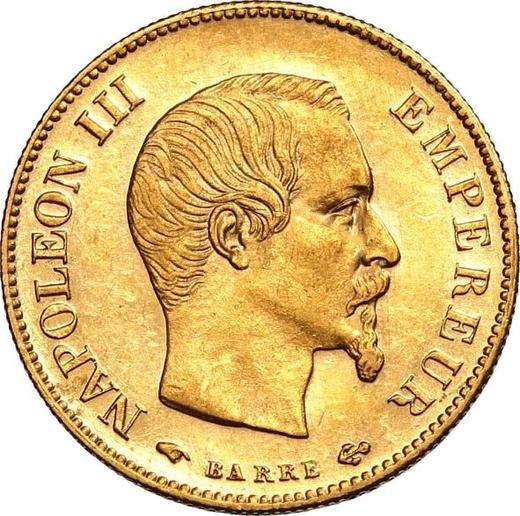 Anverso 10 francos 1859 A "Tipo 1855-1860" París - valor de la moneda de oro - Francia, Napoleón III Bonaparte