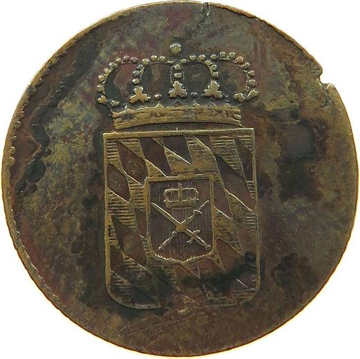 Аверс монеты - 1 пфенниг 1833 года - цена  монеты - Бавария, Людвиг I