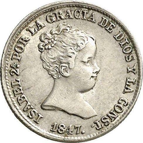 Awers monety - 1 real 1847 M CL - cena srebrnej monety - Hiszpania, Izabela II