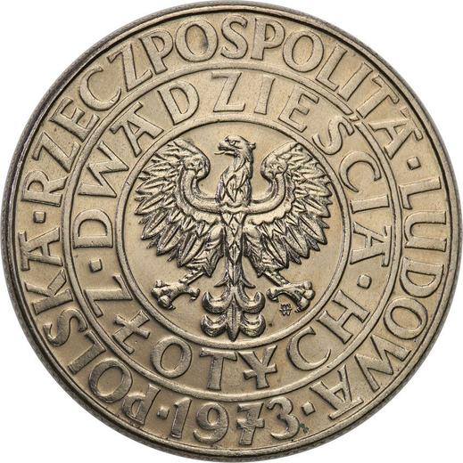 Obverse Pattern 20 Zlotych 1973 MW "Tree" Nickel -  Coin Value - Poland, Peoples Republic