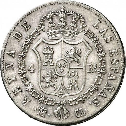 Реверс монеты - 4 реала 1849 года M CL - цена серебряной монеты - Испания, Изабелла II