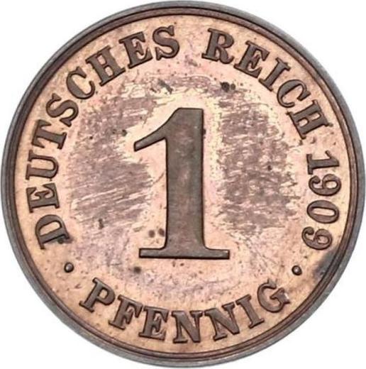 Anverso 1 Pfennig 1909 A "Tipo 1890-1916" - valor de la moneda  - Alemania, Imperio alemán
