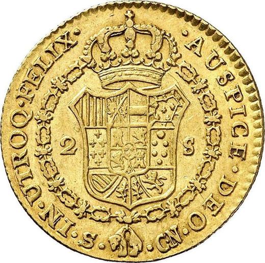 Reverse 2 Escudos 1796 S CN - Spain, Charles IV