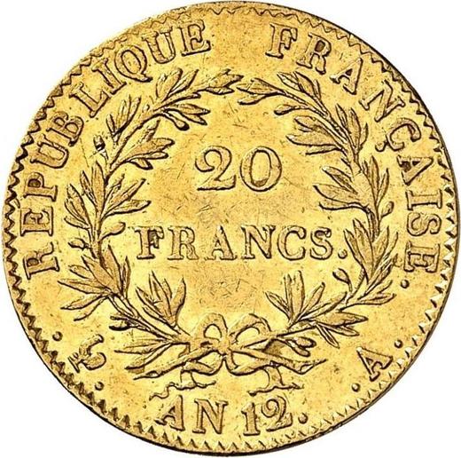 Reverse 20 Francs AN 12 (1803-1804) A "CONSUL" Paris - France, Napoleon I