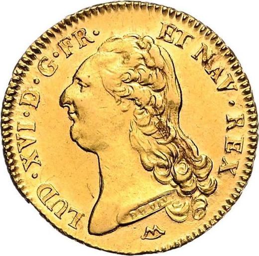 Awers monety - Podwójny Louis d'Or 1786 N Montpellier - cena złotej monety - Francja, Ludwik XVI
