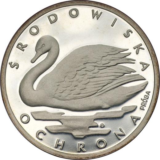 Reverso Pruebas 1000 eslotis 1984 MW "Cisne" Plata - valor de la moneda de plata - Polonia, República Popular