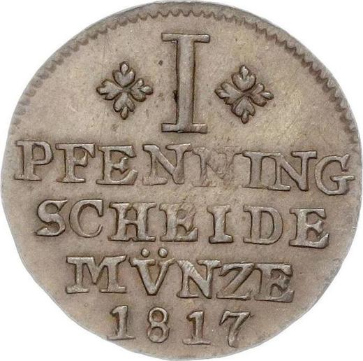 Реверс монеты - 1 пфенниг 1817 года FR - цена  монеты - Брауншвейг-Вольфенбюттель, Карл II