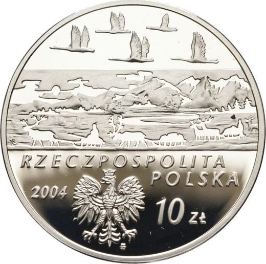 Аверс монеты - 10 злотых 2004 года MW NR "Александр Чекановский" - цена серебряной монеты - Польша, III Республика после деноминации
