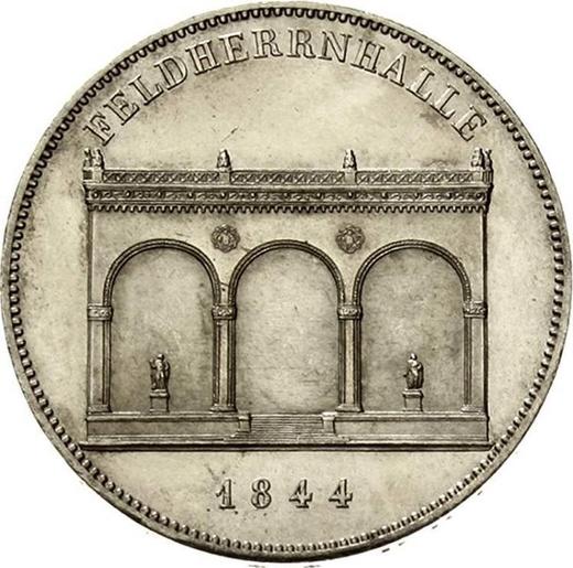 Rewers monety - Dwutalar 1844 "Świątynia Bohaterów" - cena srebrnej monety - Bawaria, Ludwik I